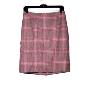 Talbots Pink Plaid Pencil Skirt Sz 4P